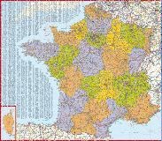 Carte murale de France 124x96